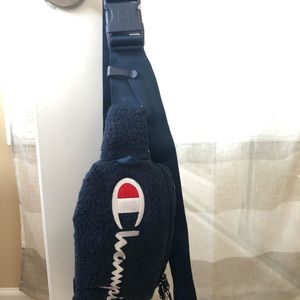 champion fuzzy pile fleece bumbag fannypack unisex